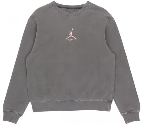 Jordan Flight Heritage Fleece Crew Sweatshirt Embroidered Logo Dark Grey DO2308-010 Order Jordan Flight Heritage Fleece Crew Sweatshirt Embroidered Logo Dark Grey DO2308-010