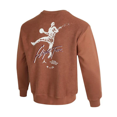 Jordan Flight Heritage Graphic Crewneck Sweatshirt Mineral Clay Mens DV1620-215