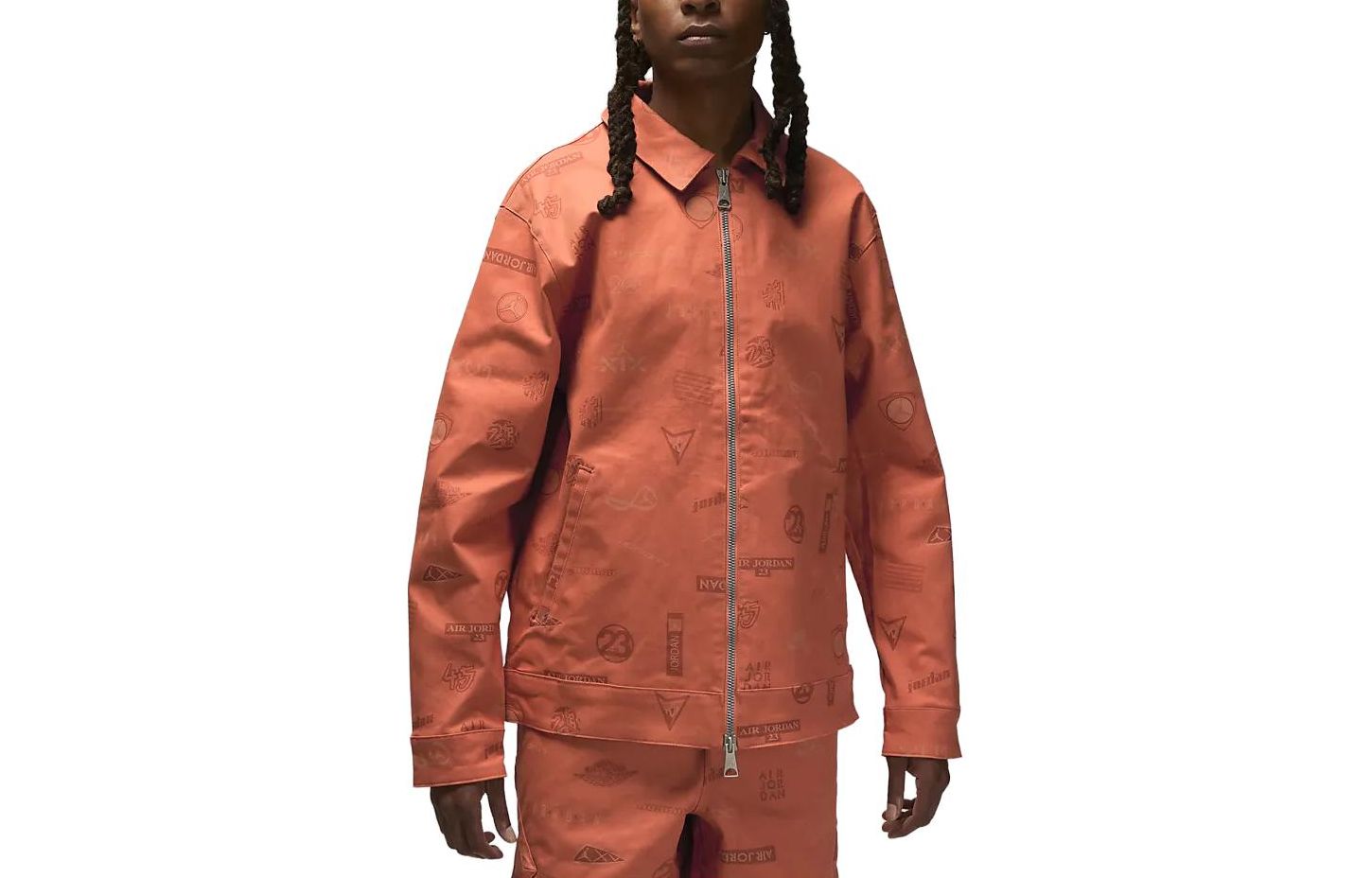 Jordan Flight Heritage Graphic Print Oversized Jacket Orange DX9732-812