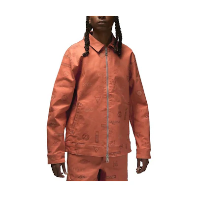 Jordan Flight Heritage Graphic Print Oversized Jacket Orange DX9732-812