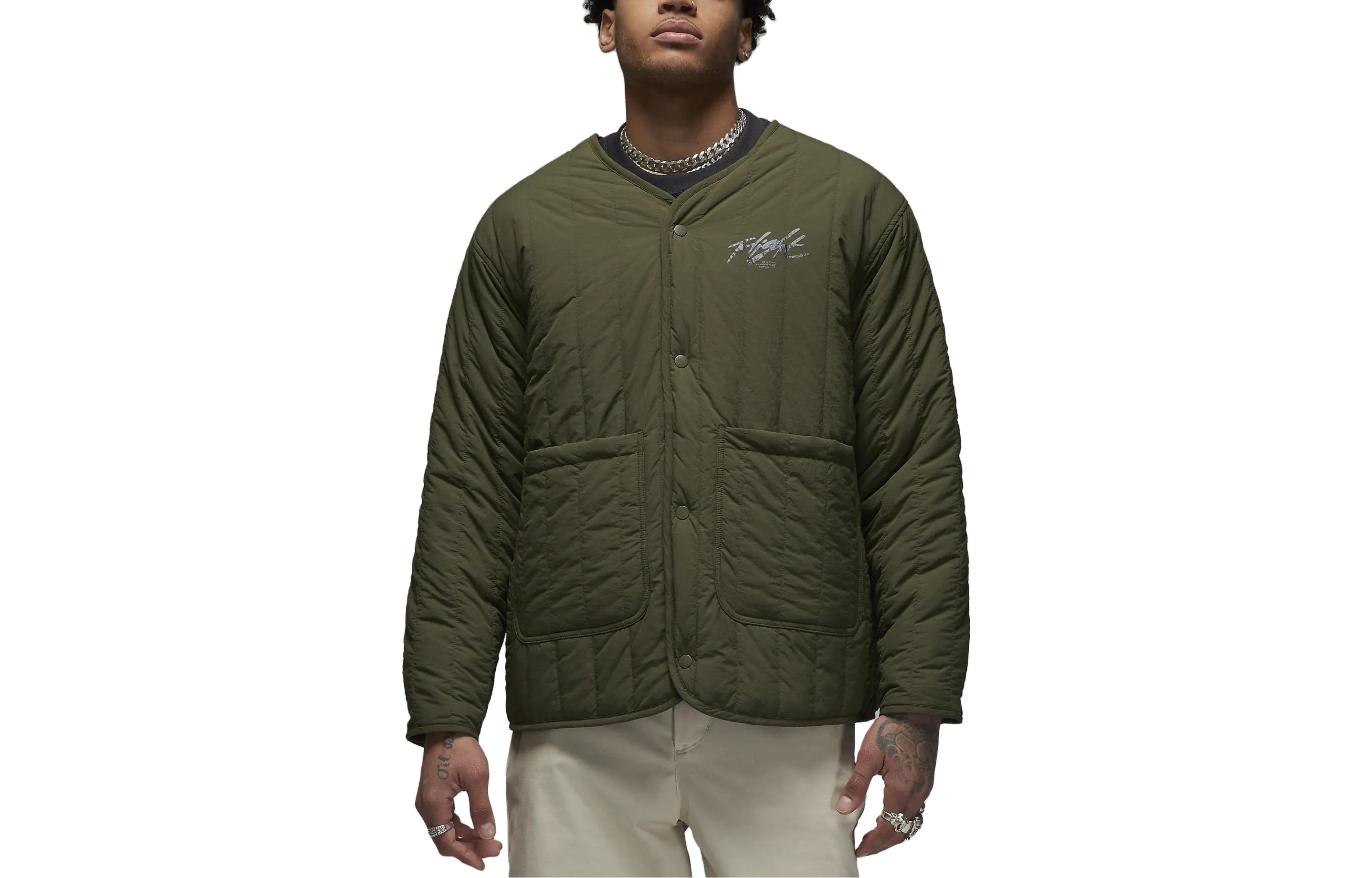 Jordan Flight Heritage Letter Print Single-Breasted Pocket Jacket Mens DX4349-045