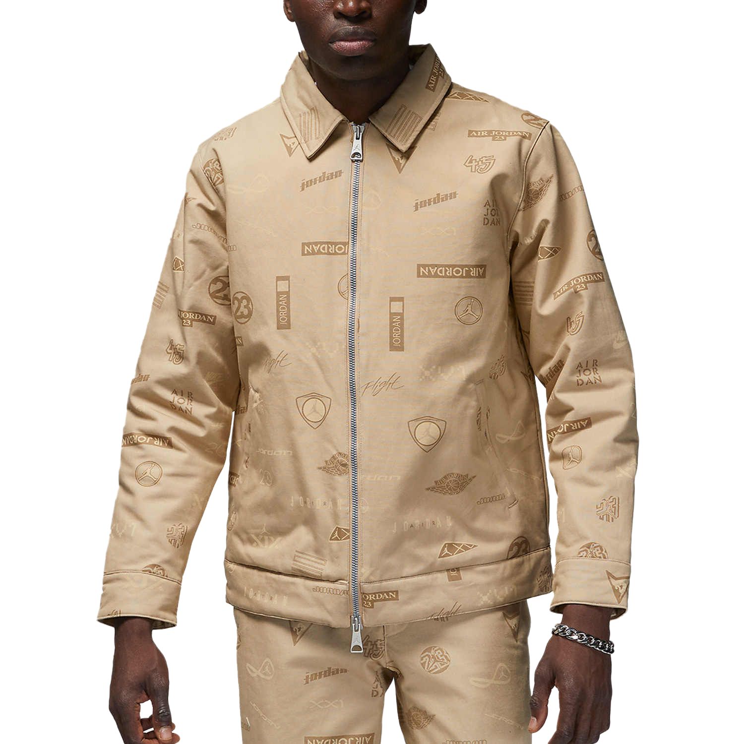 Jordan Flight Heritage Letter Print Woven Jacket Desert Yellow DV7564-254
