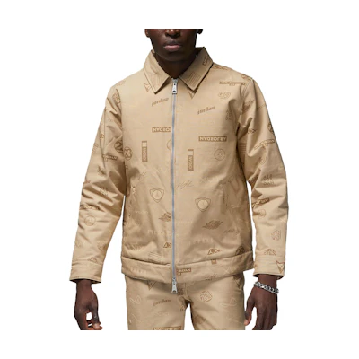 Jordan Flight Heritage Letter Print Woven Jacket Desert Yellow DV7564-254