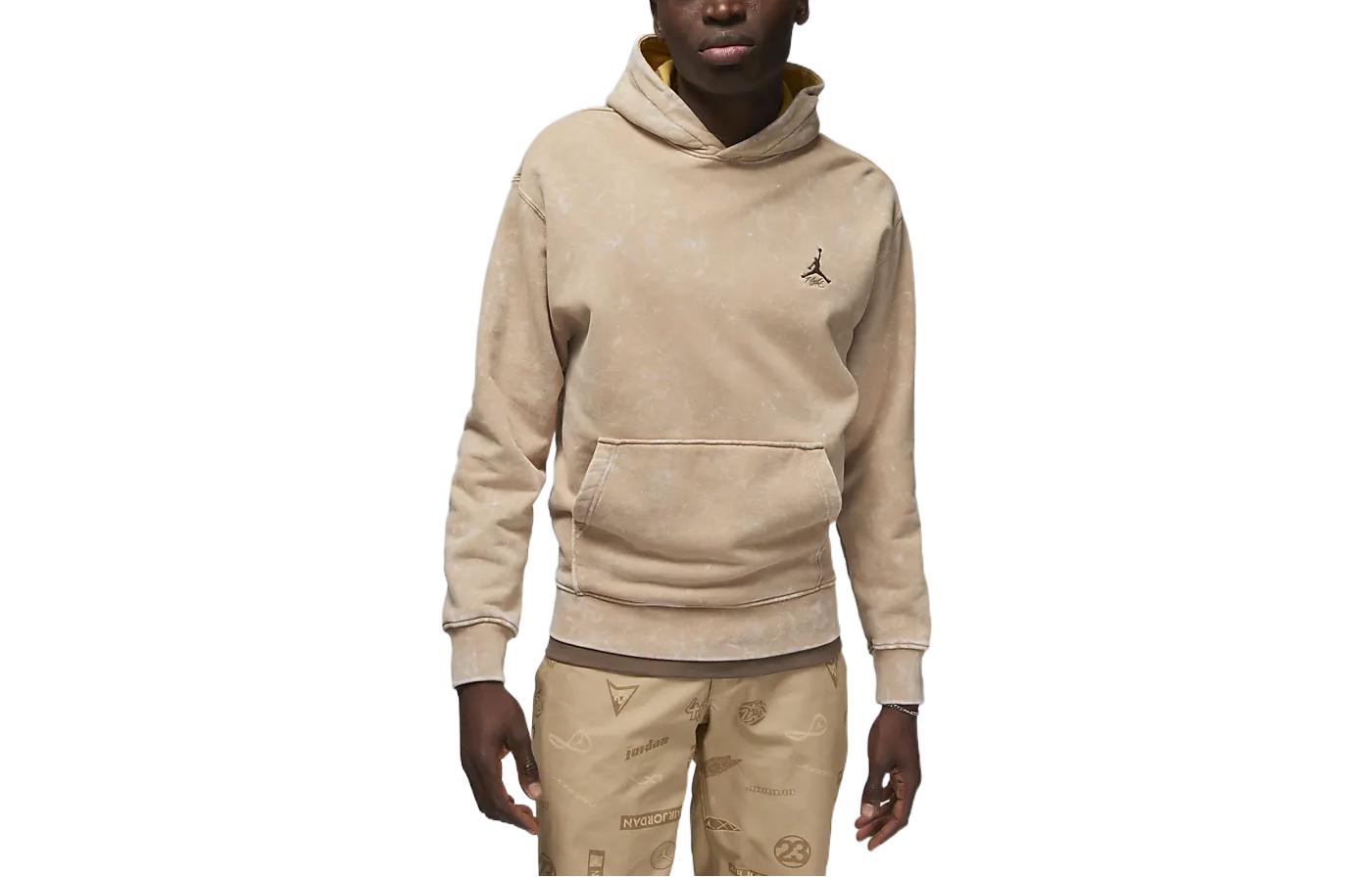 Jordan Flight Heritage Logo Embroidered Pullover Sweatshirt Beige Casualwear DV7561-277