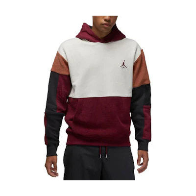 Jordan Flight Heritage Oversized Hoodie with Colorblock Logo Maroon DV1595-133