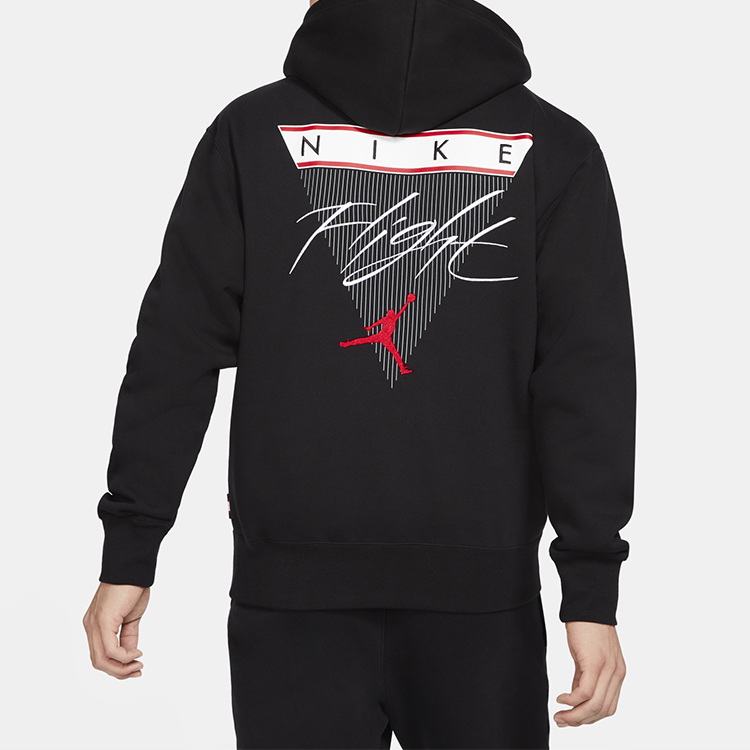 Jordan Flight Logo Black Pullover Hoodie with Fleece-lined Casual Design CZ8261-010 圖 6