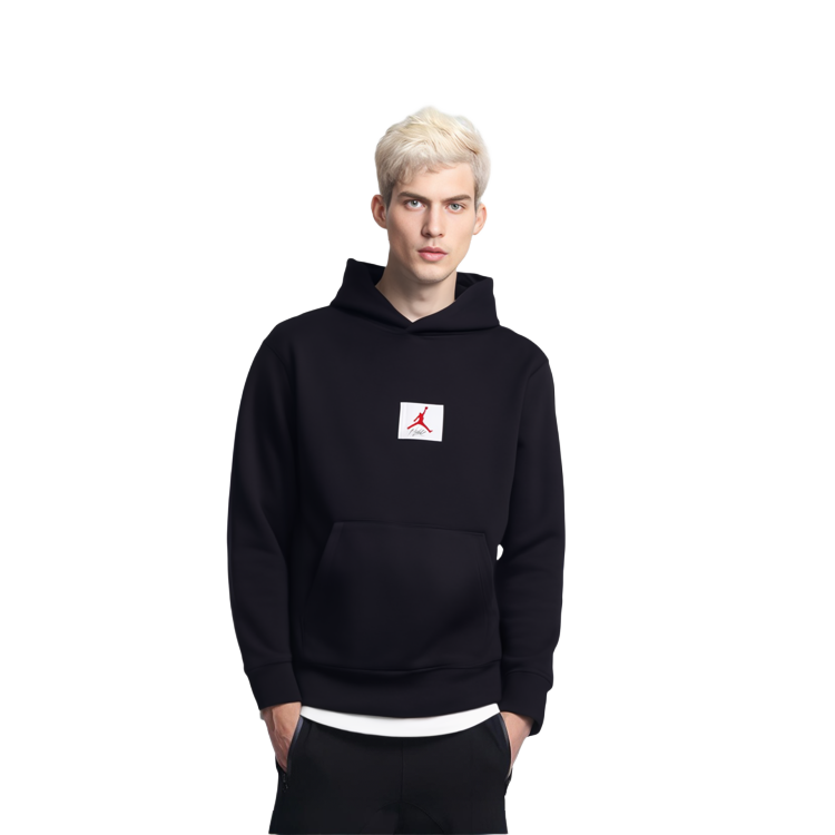 Jordan Flight Logo Black Pullover Hoodie with Fleece-lined Casual Design CZ8261-010 圖 7