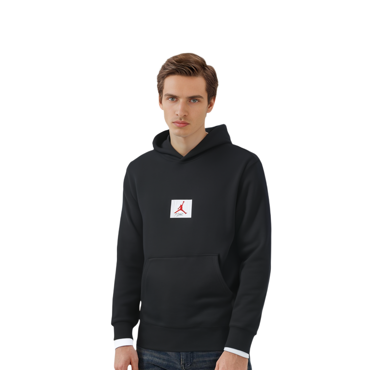 Jordan Flight Logo Black Pullover Hoodie with Fleece-lined Casual Design CZ8261-010 圖 9