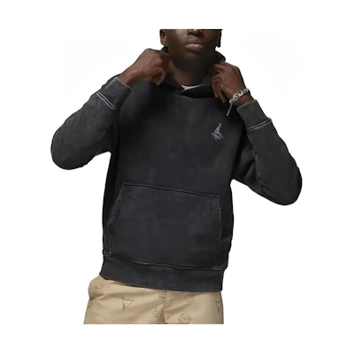 Jordan Flight Logo Embroidered Hoodie Pullover Dark Gray DV7561-010