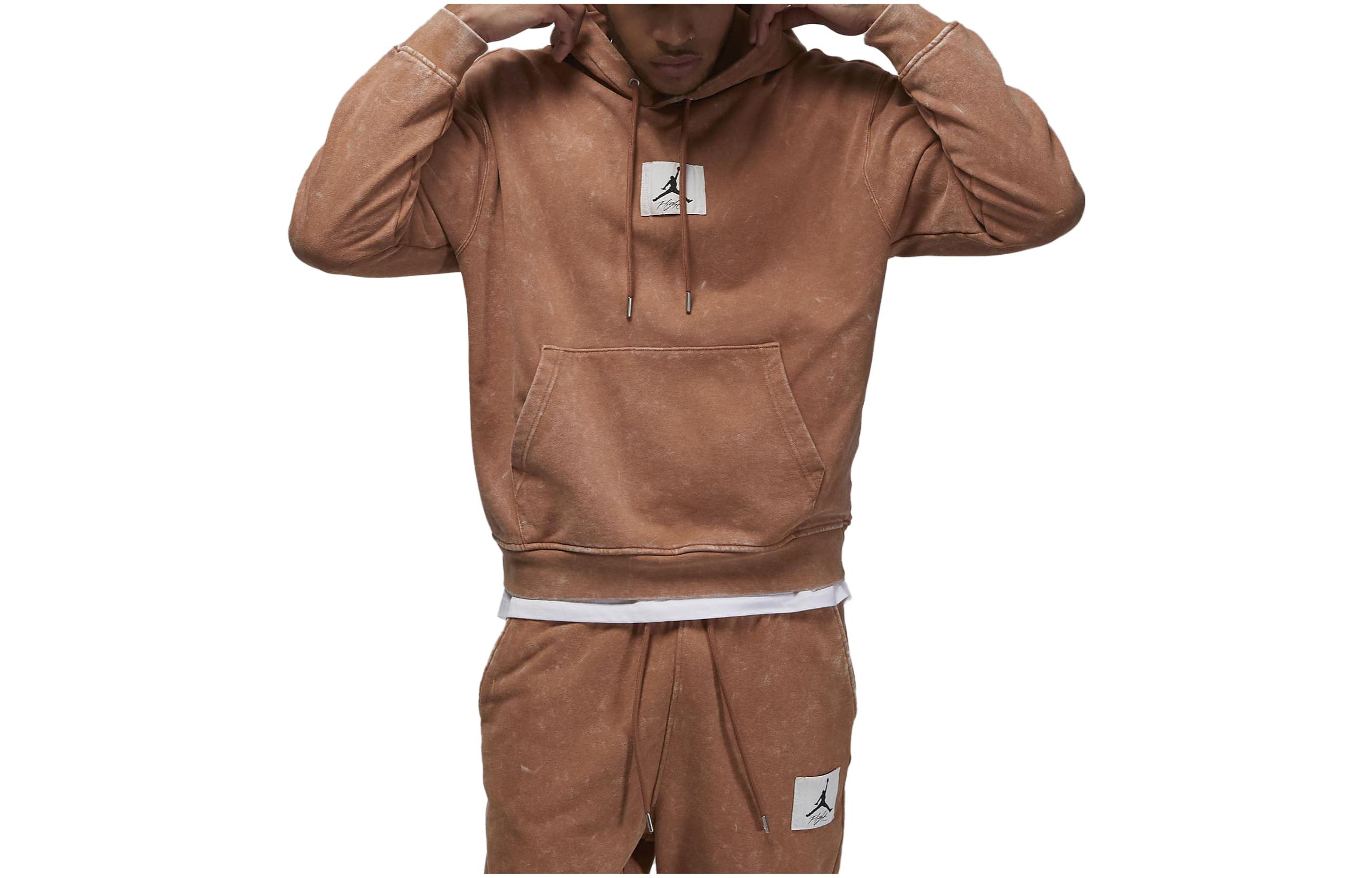 Jordan Flight Logo Hoodie Clay Color Casual Loose Fit Long Sleeve DR3087-215
