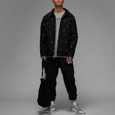 Jordan Flight 標誌印花織紋運動外套 黑色 DV7564-010 Shop Jordan Flight 標誌印花織紋運動外套 黑色 DV7564-010