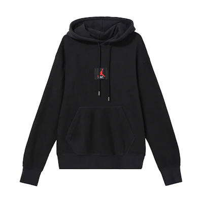 Jordan Flight Logo Printed Woven Pullover Hoodie Black CZ1206-010