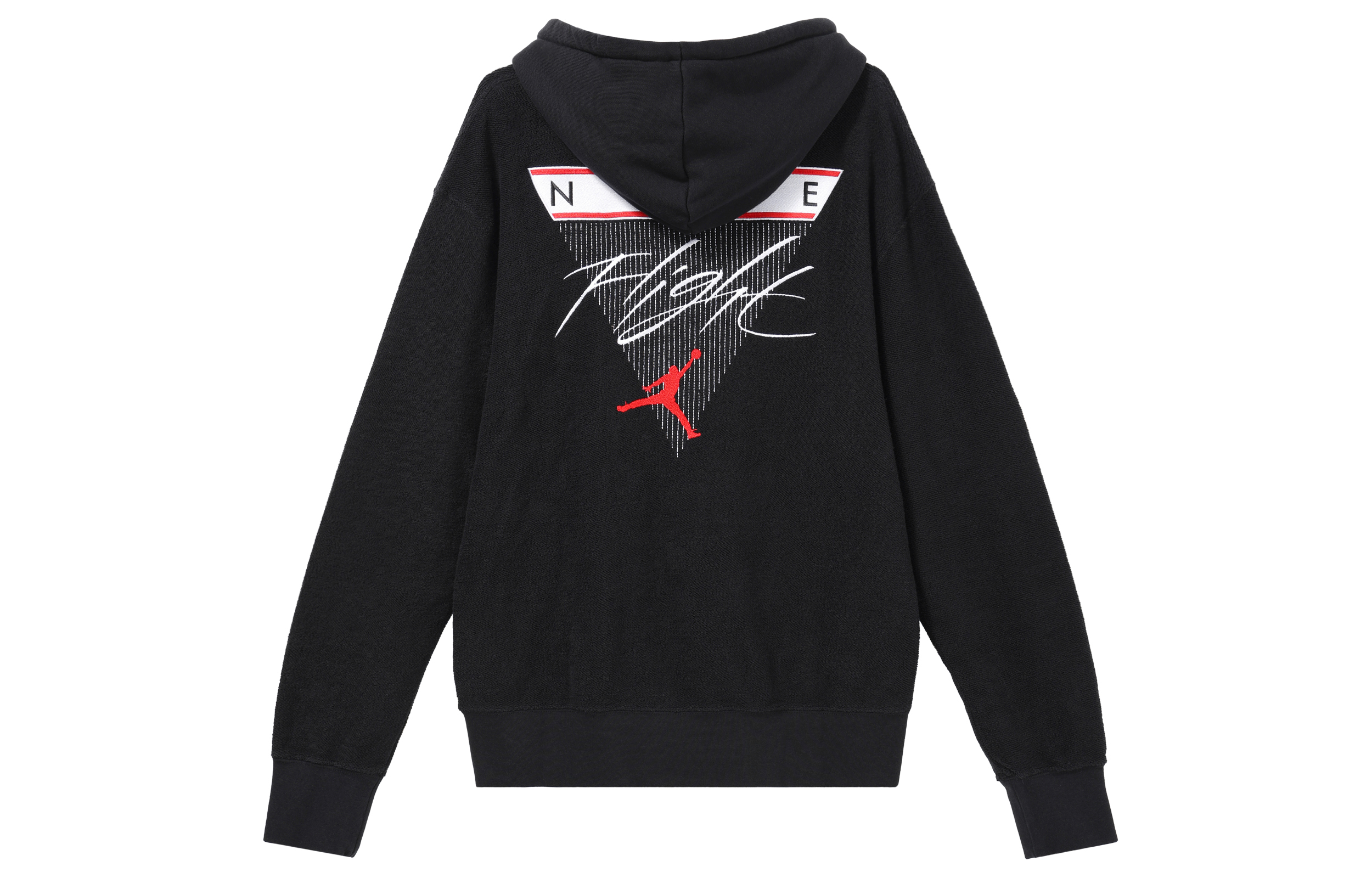 Jordan Flight Logo Printed Woven Pullover Hoodie Black CZ1206-010 圖 3
