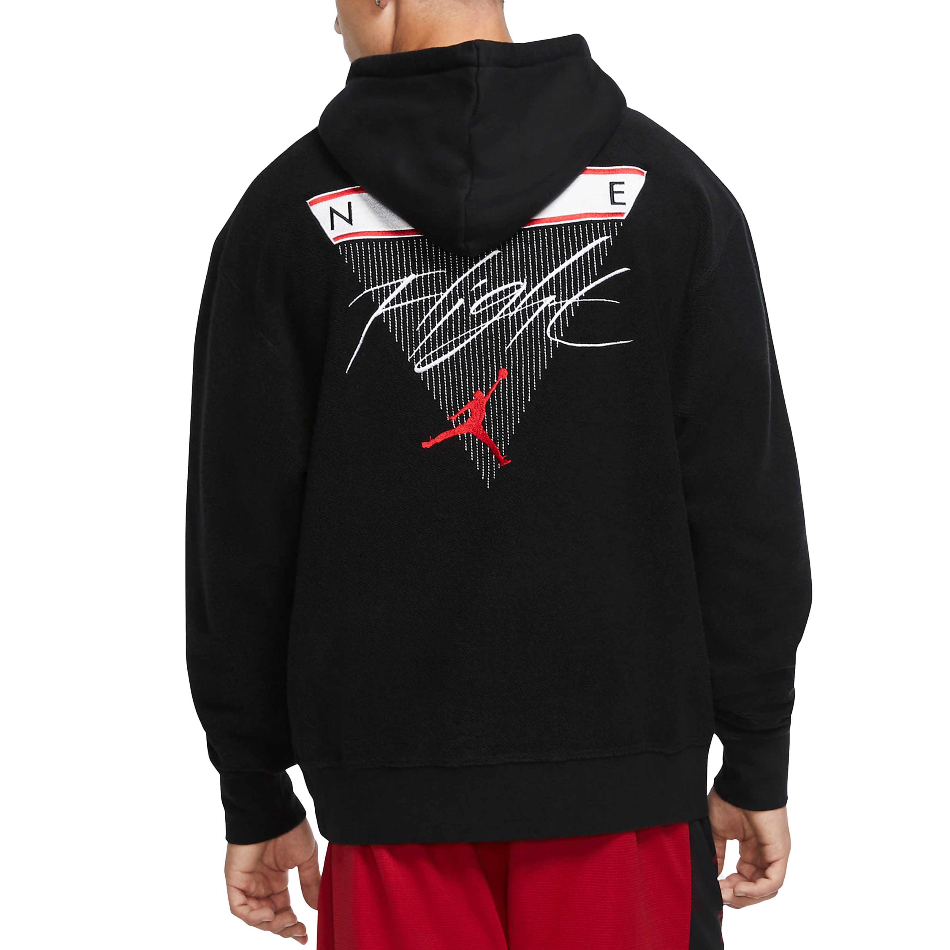 Jordan Flight Logo Printed Woven Pullover Hoodie Black CZ1206-010 圖 6