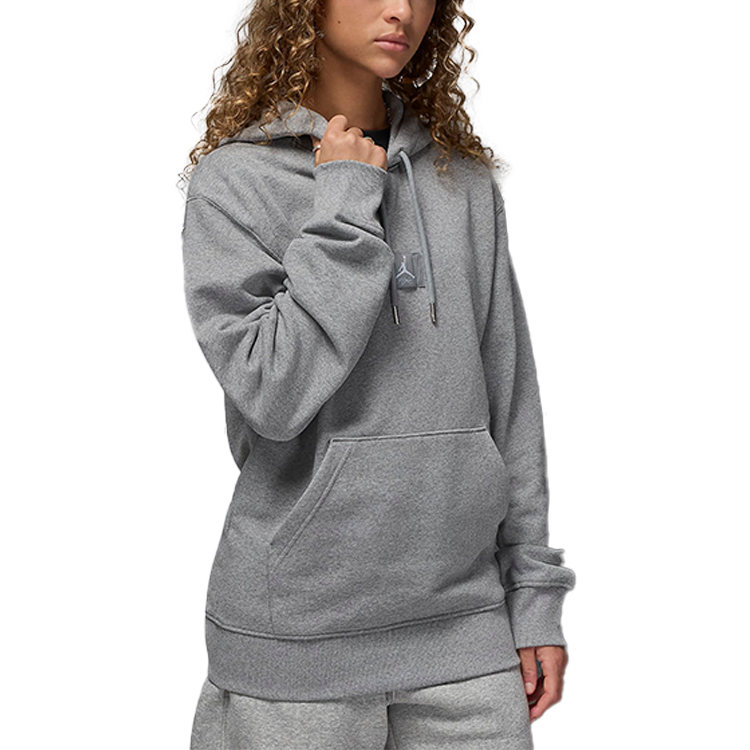 Jordan Flight Logo Pullover Hoodie Carbon Heather Gray Casual Comfortable FV7247-091