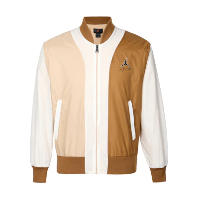 Jordan Flight MVP Colorblock Logo Print Jacket Men’s Light British Khaki FB7033-281