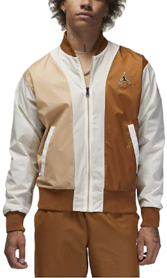 乔丹Flight MVP拼色logo印花夹克 男款 浅卡其色 FB7033-281 Order 乔丹Flight MVP拼色logo印花夹克 男款 浅卡其色 FB7033-281