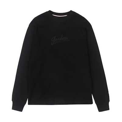 Jordan Flight MVP Embroidered Crewneck Sweatshirt Black Long Sleeve FN4608-010