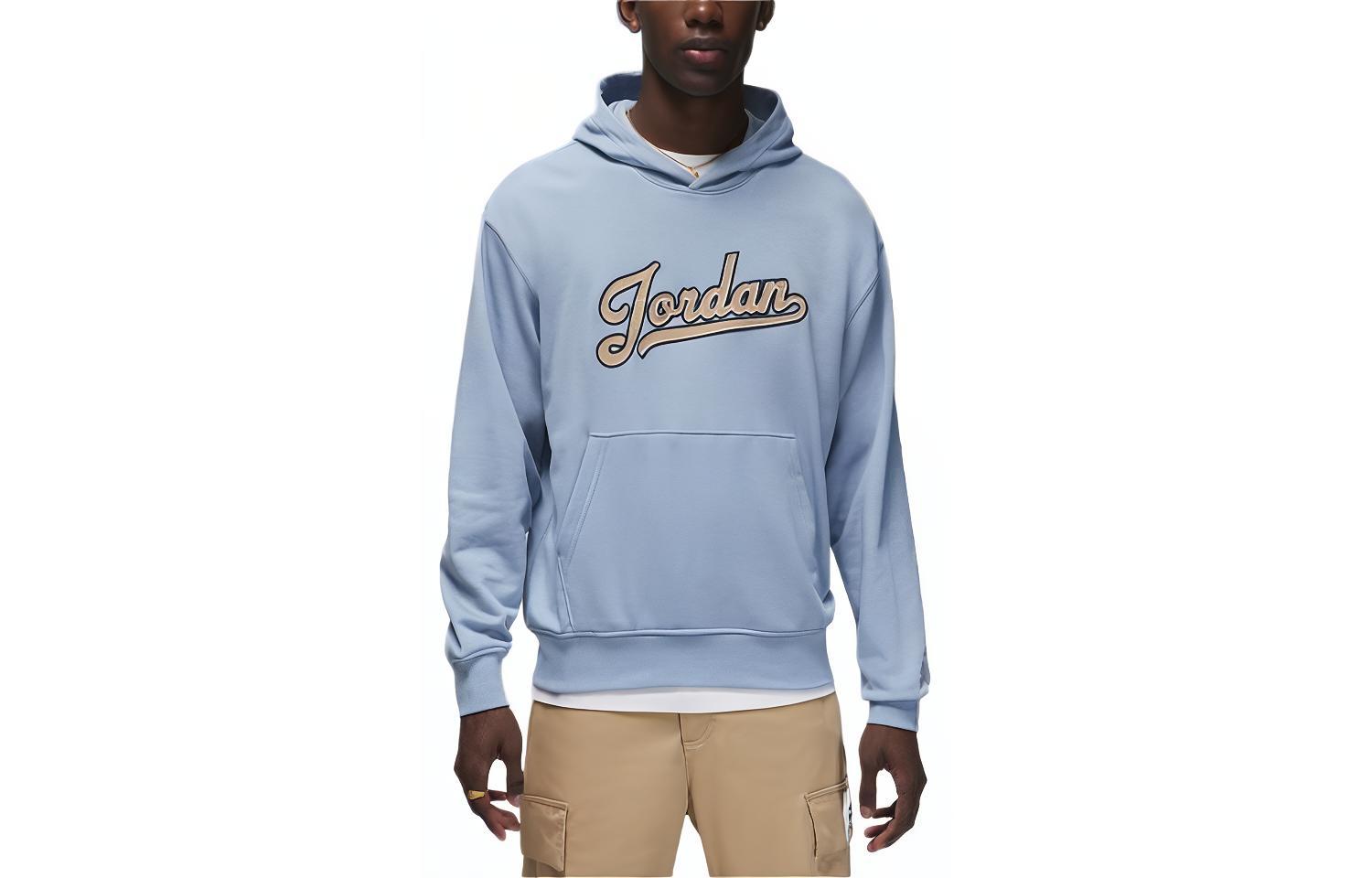 Jordan Flight MVP Embroidered Hoodie Loose Fit Blue Grey FN4613-436