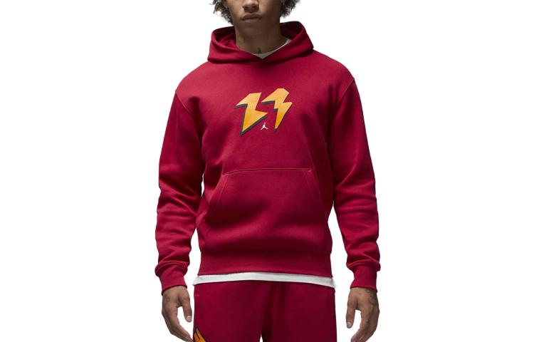 Jordan Flight MVP Graphic Print Hoodie Red Mens FB7021-619