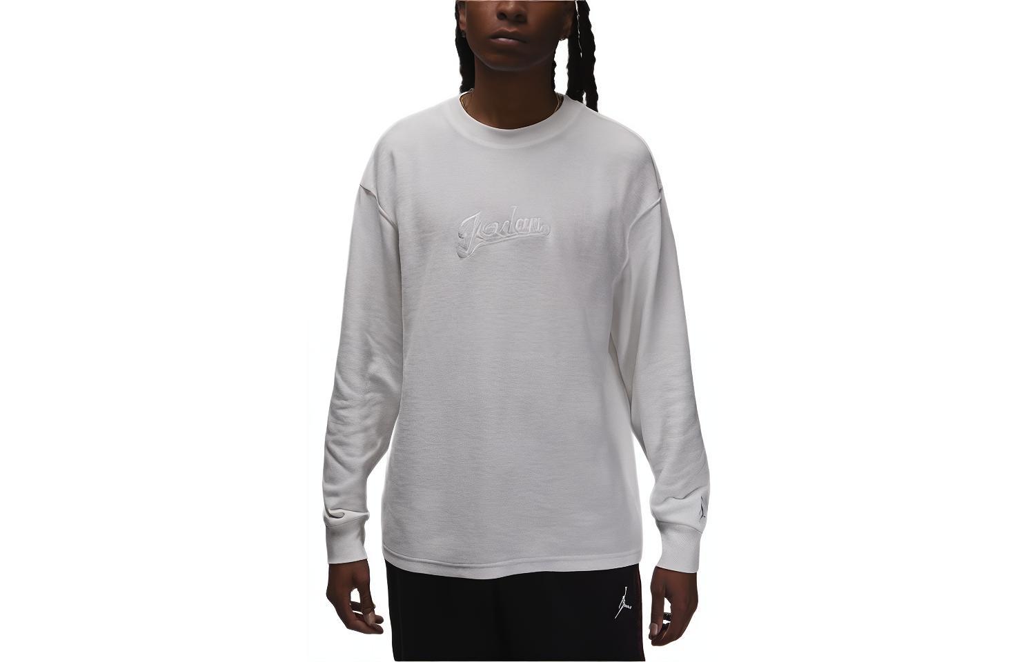 Jordan Flight MVP Graphic Ribbed Crewneck Fleece Sweatshirt White FN4607-100