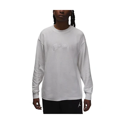 Jordan Flight MVP Graphic Ribbed Crewneck Fleece Sweatshirt White FN4607-100