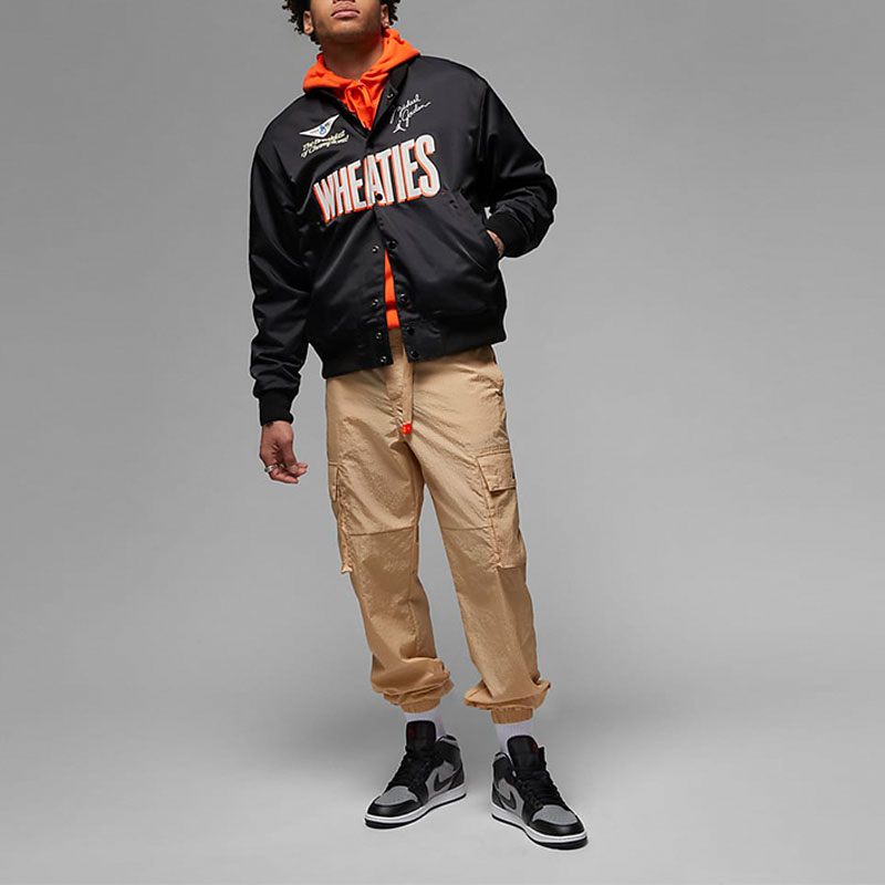 Lookbook ジョーダン フライト MVP レタープリント ベースボールカラー ジャケット ブラック DV7578-010