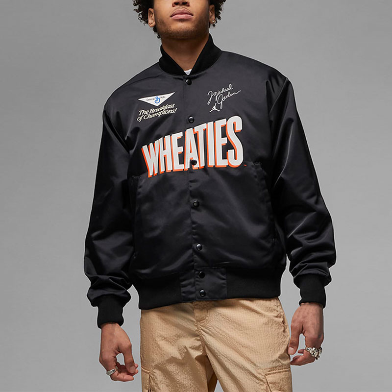 Shop ジョーダン フライト MVP レタープリント ベースボールカラー ジャケット ブラック DV7578-010