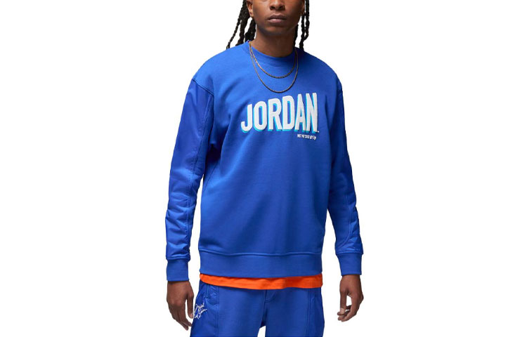 Jordan Flight MVP Logo Crewneck Sweatshirt Blue () DV7588-480
