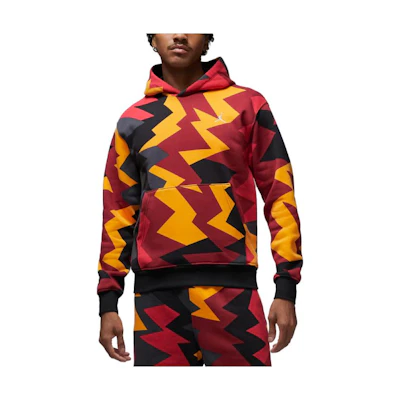 Jordan Flight MVP Logo Embroidered Color-Block Hoodie Red () FB7014-619