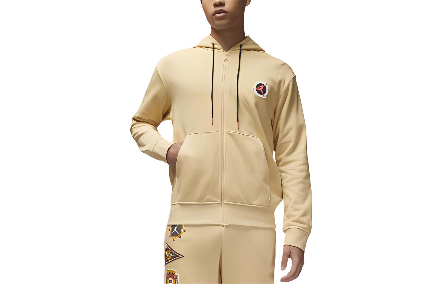 Jordan Flight MVP Logo Full-Zip Hoodie Khaki Color DX9708-252