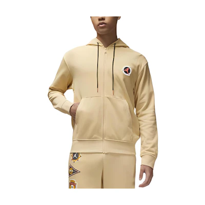 Jordan Flight MVP Logo Full-Zip Hoodie Khaki Color DX9708-252