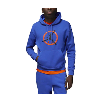 Jordan Flight MVP Logo Print Hoodie Game Royal Blue Mens FB7050-480