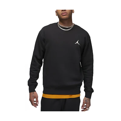 Jordan Flight MVP Logo Ribbed Crewneck Fleece Sweatshirt Black () FB7019-010