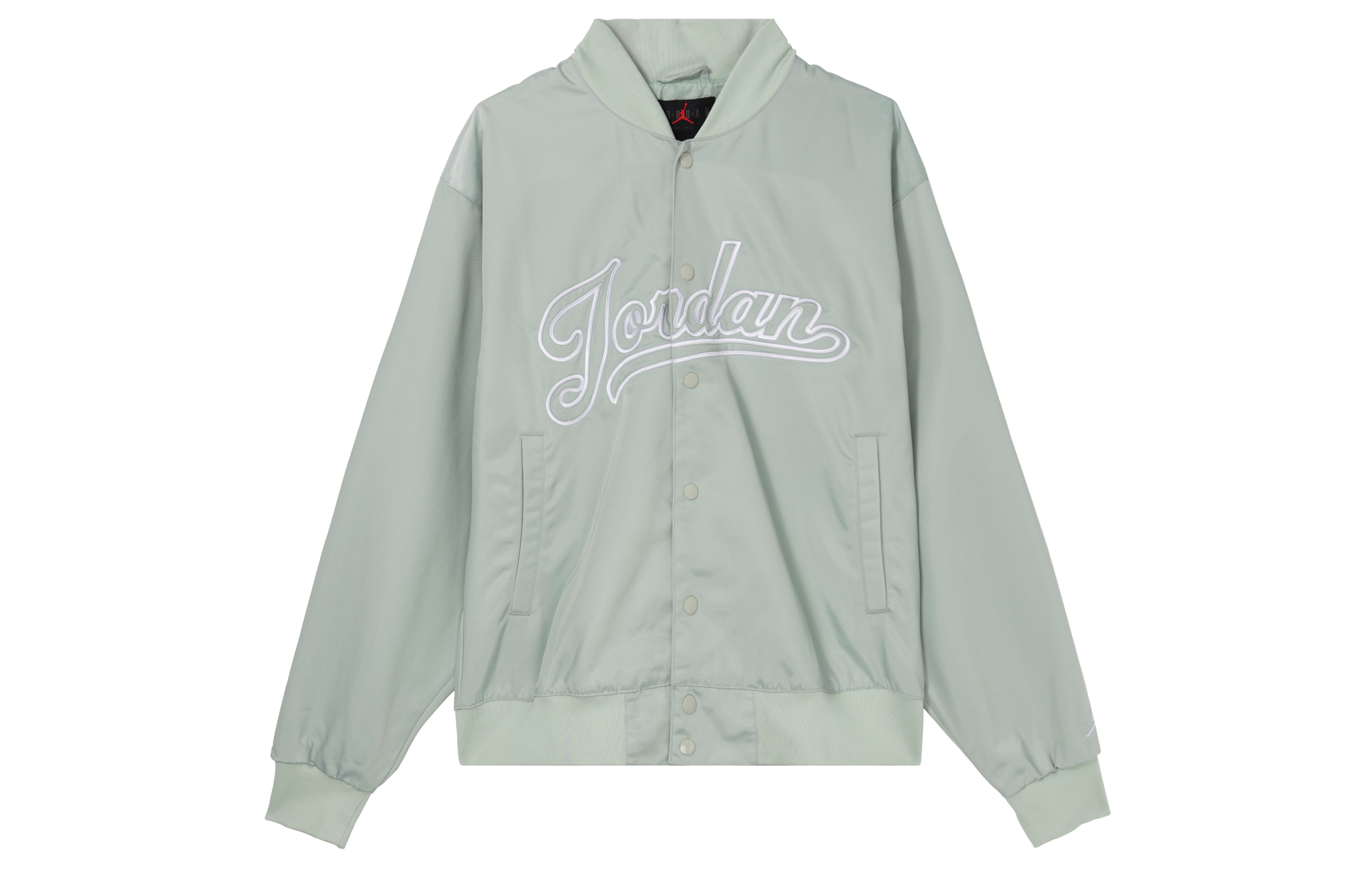 Jordan Flight MVP Mint Embroidered Logo Baseball Collar Jacket Seafoam FN4660-005