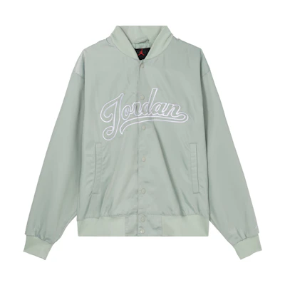 Jordan Flight MVP Mint Embroidered Logo Baseball Collar Jacket Seafoam FN4660-005
