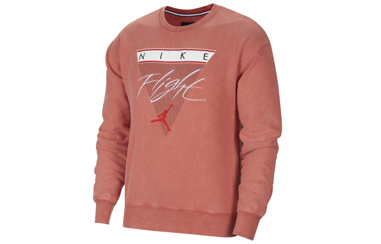 Jordan Flight Red Pullover Sweatshirt with Letter Print for Casual Sports CZ6096-687