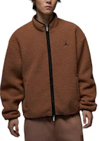Jordan Flight Sherpa Fleece Jacket Loose Fit Brown FV7449-223 Jordan Flight Sherpa Fleece Jacket Loose Fit Brown FV7449-223