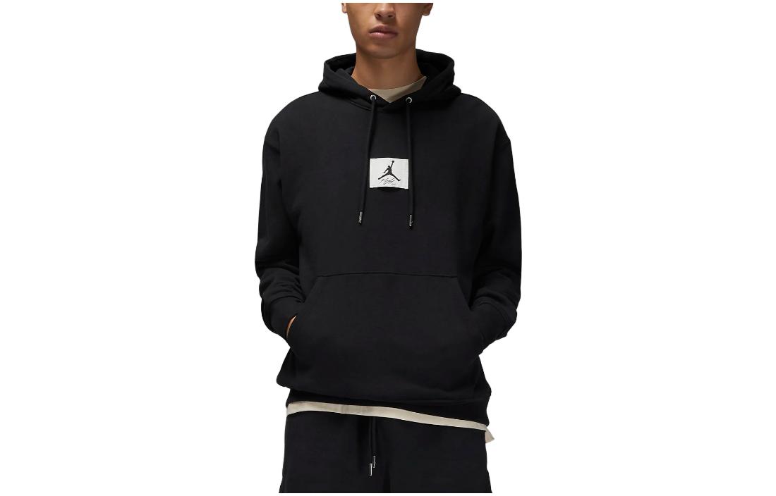 Jordan Flight Solid Color Logo Pocket Hoodie Black DQ7338-010