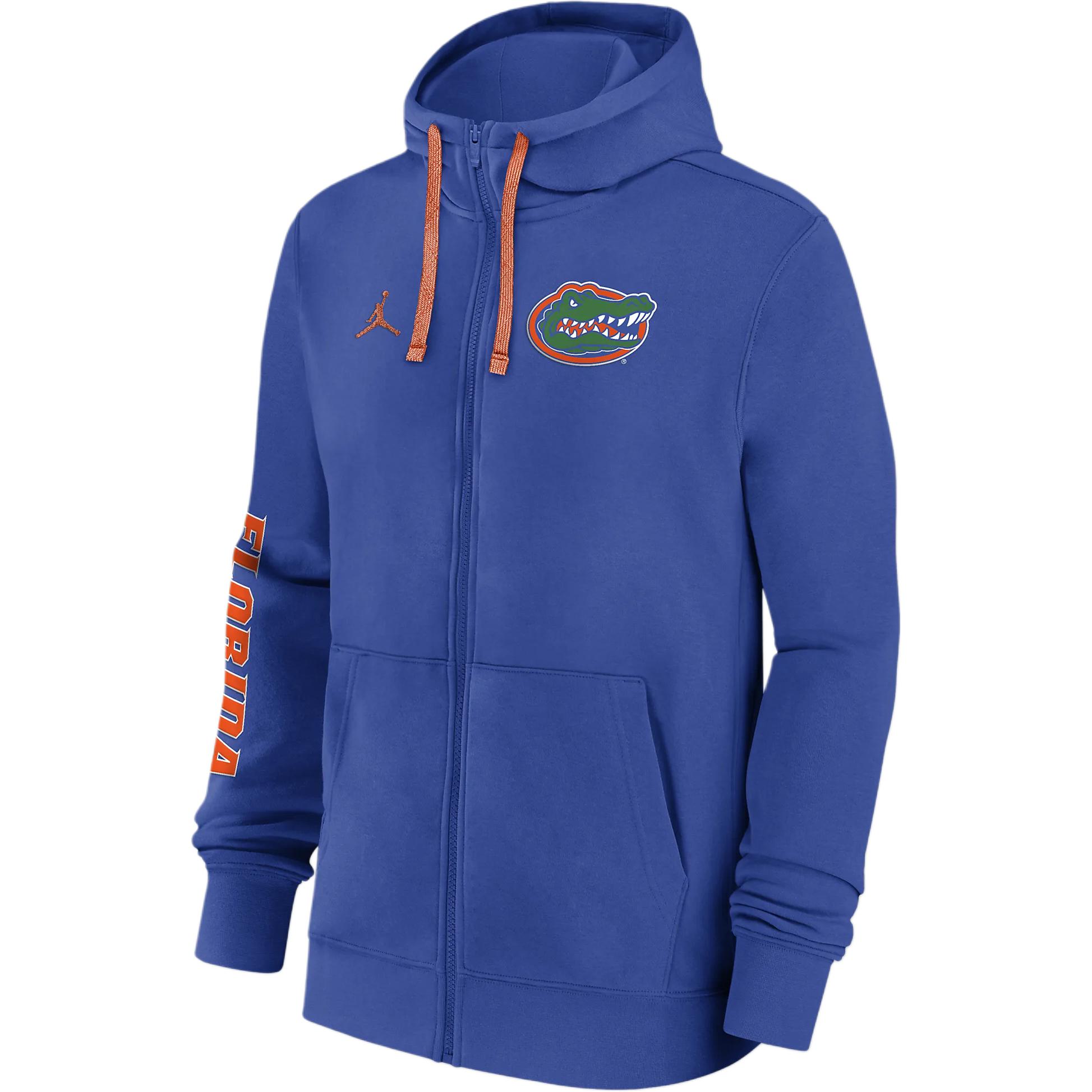 Jordan Florida Gators Sideline Team Issue Letter Print Hoodie Jacket Royal Blue 02F1054NUFN-83P