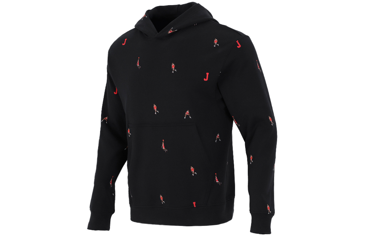 Jordan Full-Print Pullover Hoodie Men’s Black Casual Wear DC9708-010