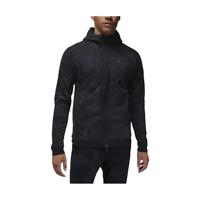 Jordan Full-Zip Hoodie Black Jacket with Logo and Long Sleeves FN5846-010