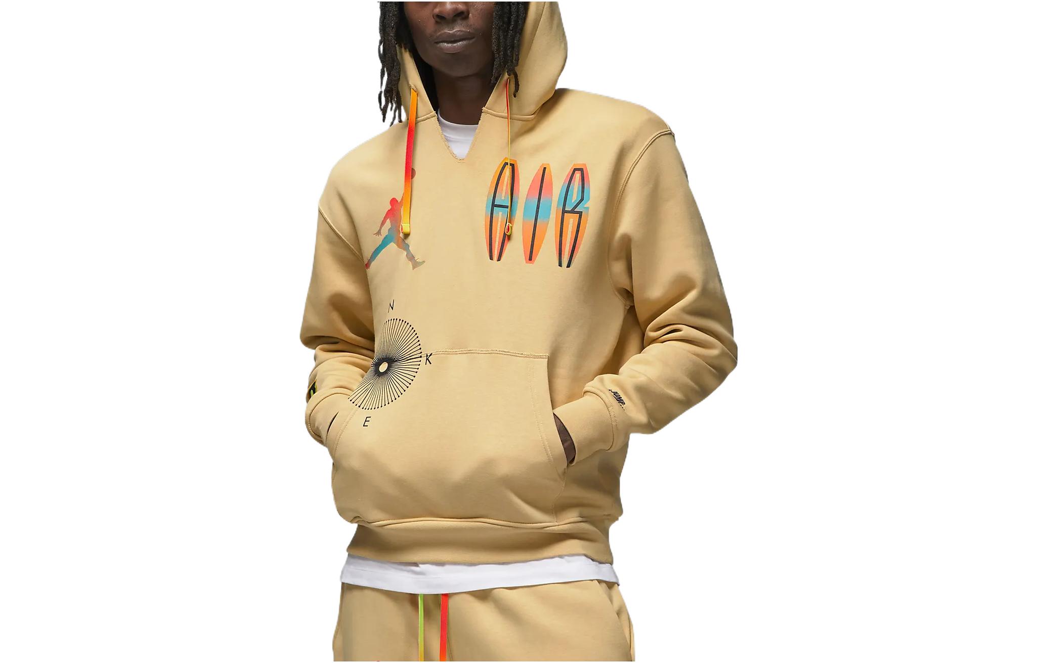 Jordan FW22 Abstract Pattern Hoodie Long Sleeve Khaki DQ8019-252