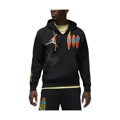 Jordan FW22 Black Abstract Print Hoodie Long Sleeve DQ8019-010