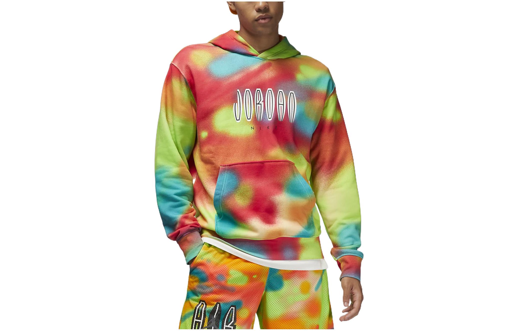 Jordan FW22 Tie-Dye Logo Print Pullover Hoodie Multicolor Sweatshirt DV4587-252
