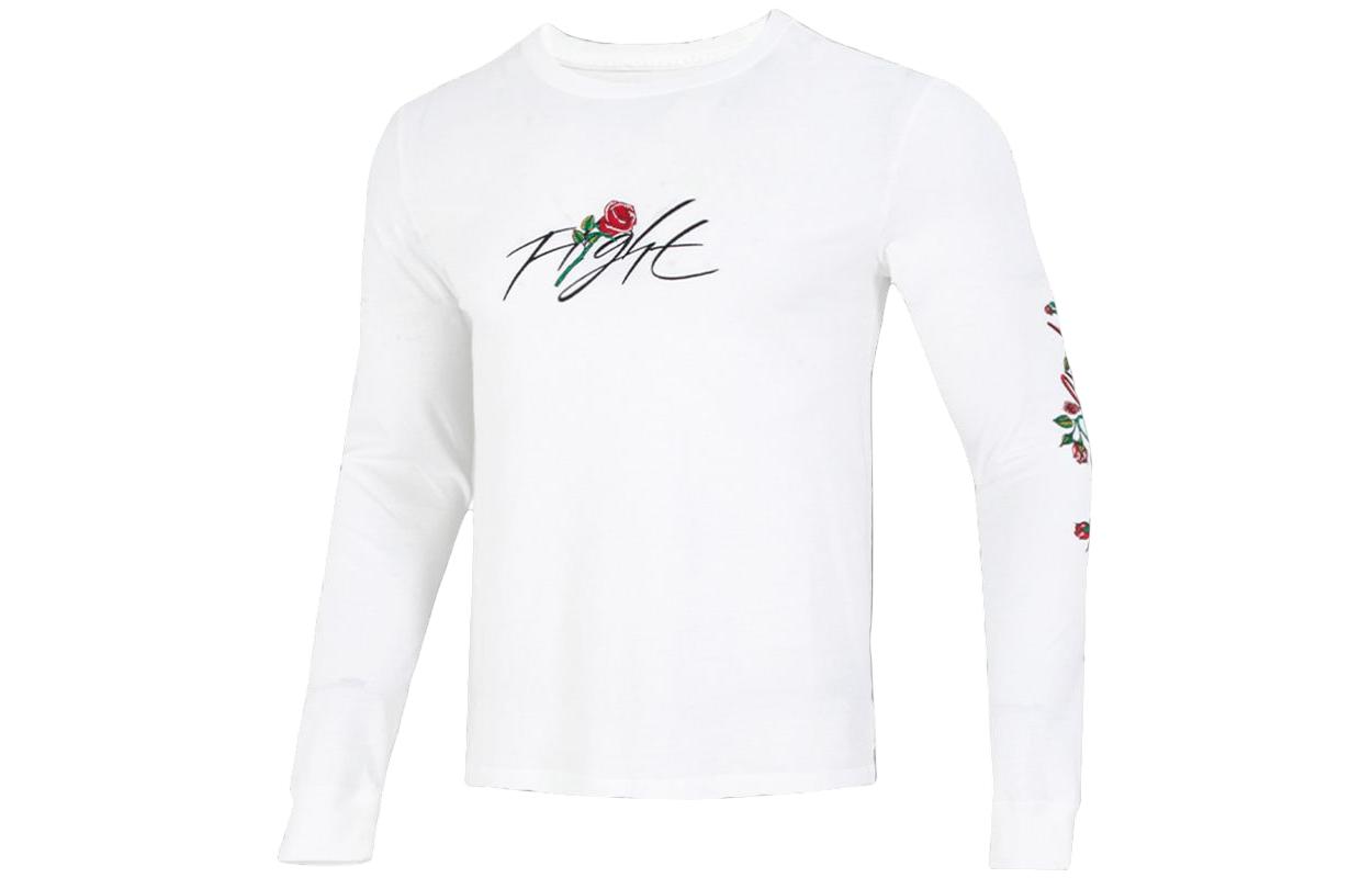 Jordan FW22 White Crewneck Sweatshirt with Floral Logo Sleeve Print DQ7387-100