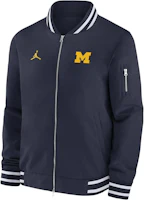 Jordan FW24 Michigan Wolverines Full-Zip Navy Blue Bomber Jacket for Men CLF24JK02F343S-MIC Jordan FW24 Michigan Wolverines Full-Zip Navy Blue Bomber Jacket for Men CLF24JK02F343S-MIC