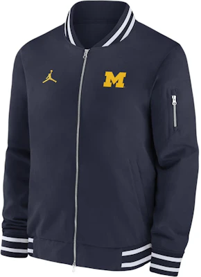 Jordan FW24 Jaket Bomber Lelaki Navy Blue Michigan Wolverines Full-Zip CLF24JK02F343S-MIC Buy Jordan FW24 Jaket Bomber Lelaki Navy Blue Michigan Wolverines Full-Zip CLF24JK02F343S-MIC