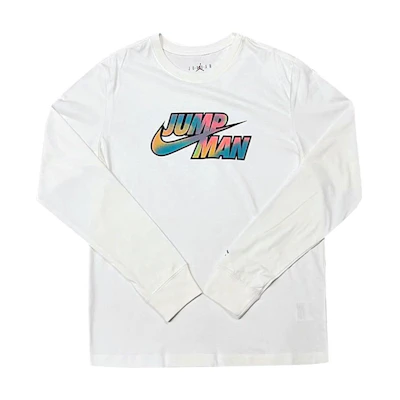 Jordan Gradient Logo Print Pullover Sweatshirt Unisex Couple Style White DQ7365-133