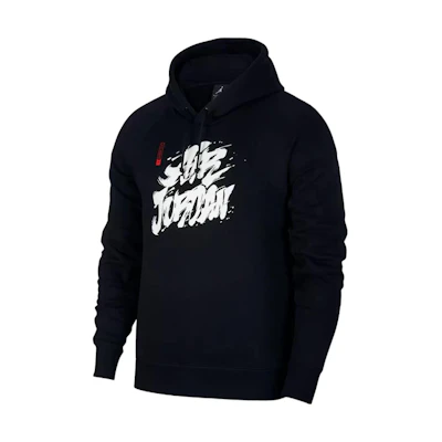 Jordan Graffiti Letter Pullover Hoodie Black BV7486-010